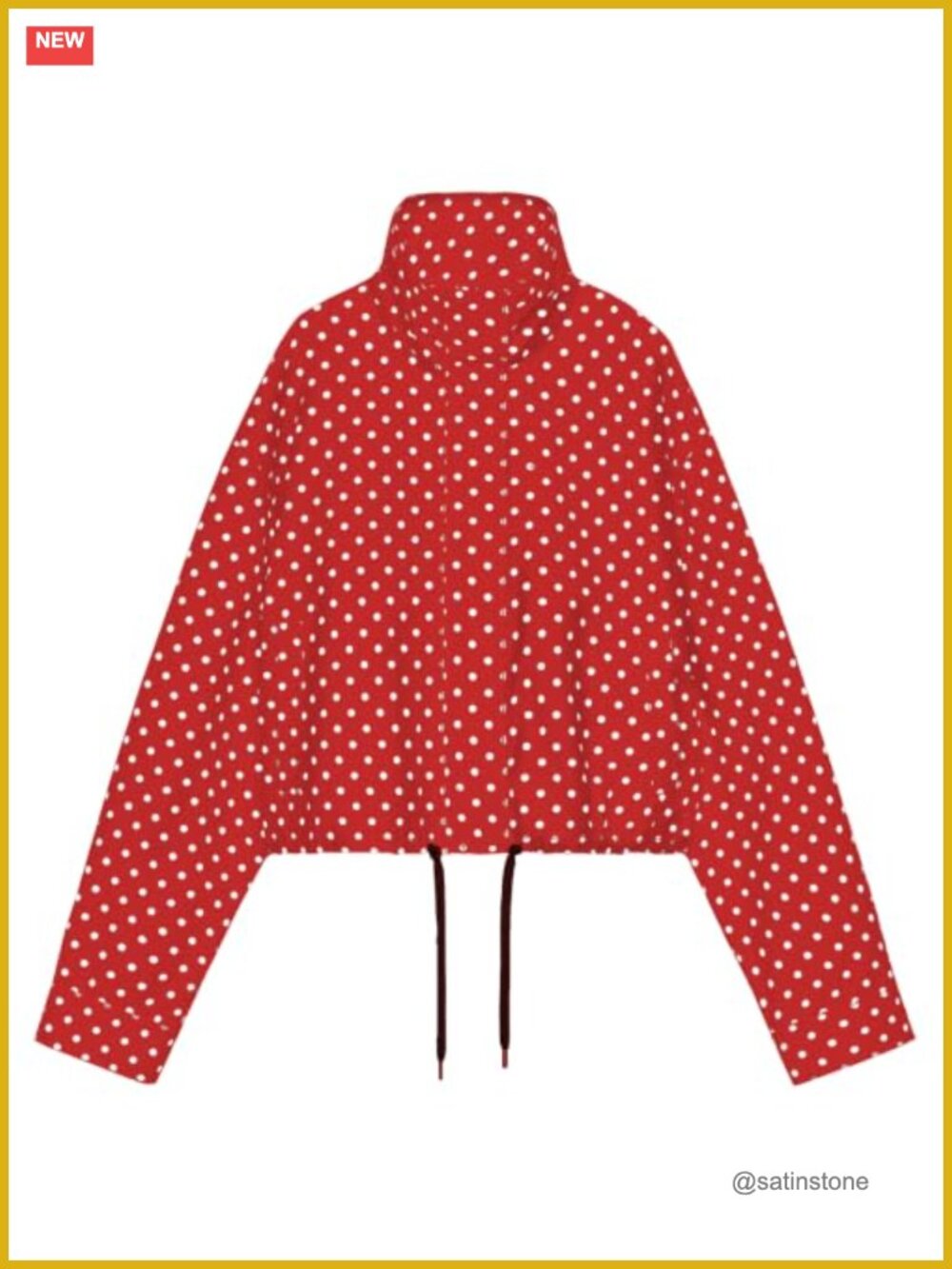 Songling Polka Dot Zip Up Lightweight Cropped Bomber Jacket